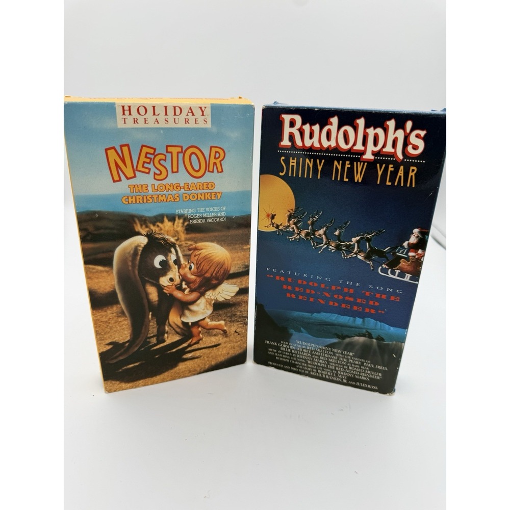 Rankin Bass Christmas VHS Lot Nestor Long Eared Donkey Rudolph Shiny New Year